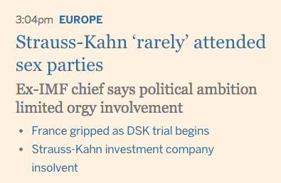 SKalyvas's tweet image. Headline of the year: "Political Ambition Limited Orgy Involvement"