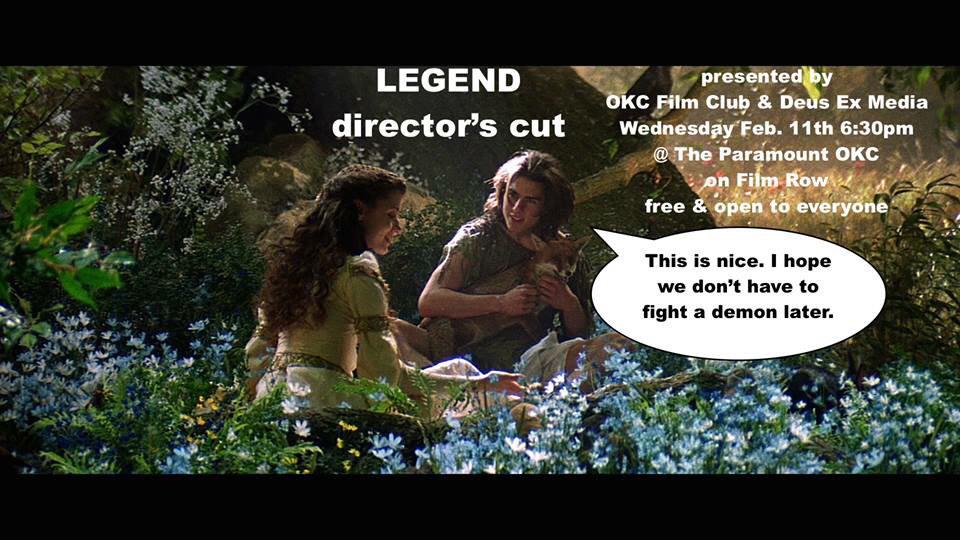 We're screening LEGEND 2moro <a href="/TheParamountOKC/">The Paramount OKC</a> <a href="/FilmRowOKC/">Film Row</a> <a href="/deusexmedia/">Deus Ex Media</a> <a href="/nerdygirlsokc/">Nerdy Girls OKC</a> <a href="/TheOKCEdge/">The OKC Edge</a> <a href="/comicbookjer/">Jerry Bennett</a>