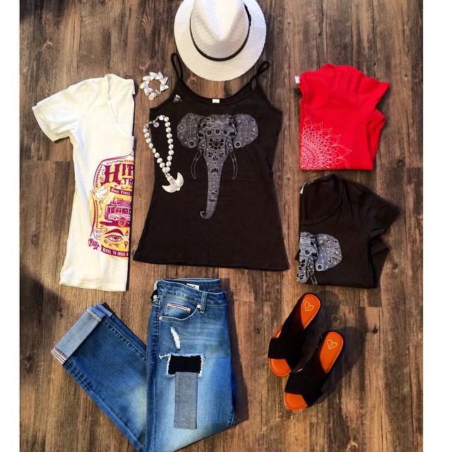 Graphic meets Tee. Come check out our new boho tee's + accessories. #stayontrend #ootd #mainstreamboutique