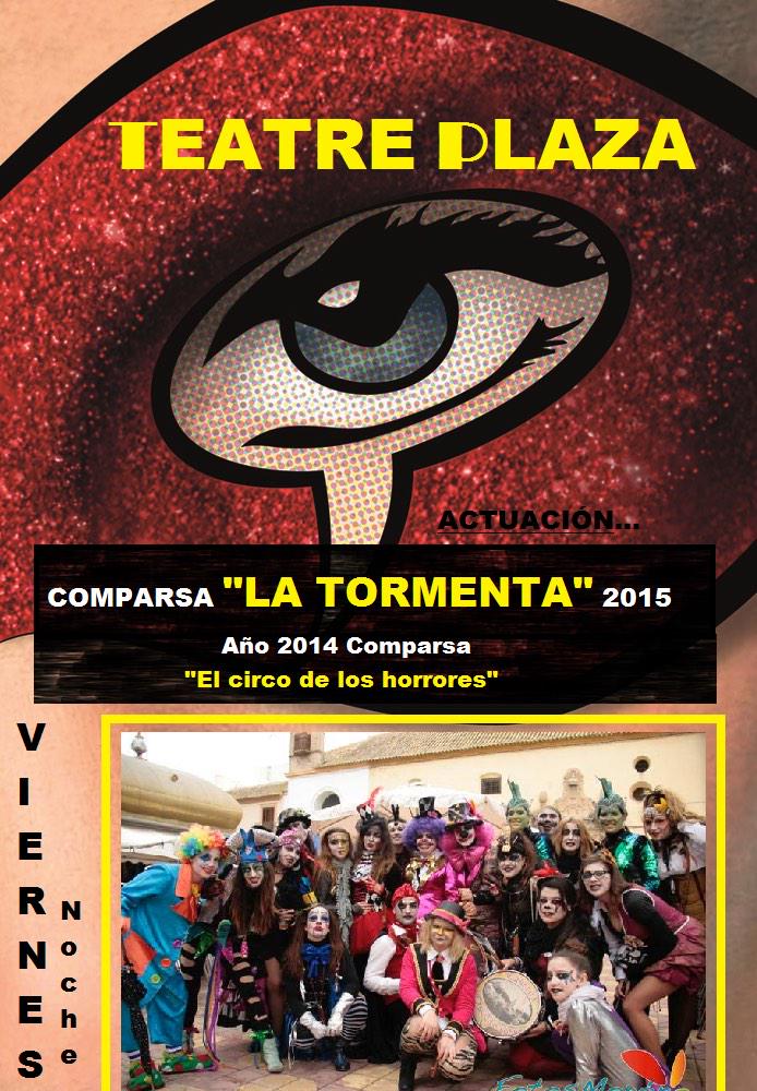 teatre_plaza's tweet photo. VIERNES NOCHE EN TEATRE 👏👏🎭 ACTUACIÓN DE LA COMPARSA "LA TORMENTA" 2015 en directo, noche de carnaval y buen ambiente http://t.co/K7sdbcAeoZ