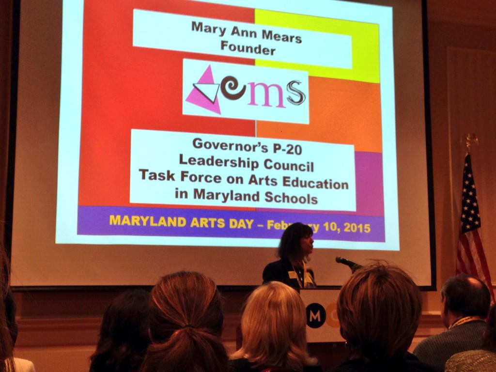 ArtsEdTaskForce's tweet image. Co-Chair Mary Ann Mears presenting at #MDArtsDay15