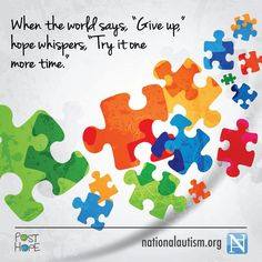 TheAutismSite's tweet photo. Never give up! http://t.co/5wnwjko5oP