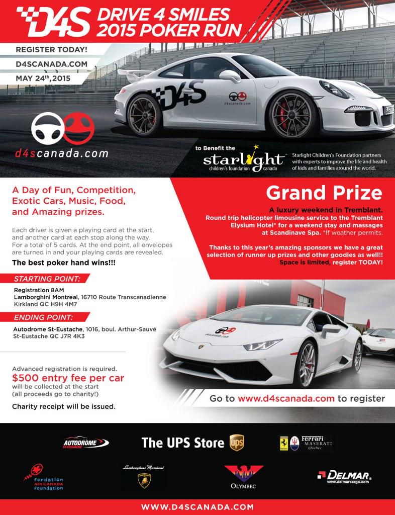 Drive4Smiles's tweet photo. Check out the Drive 4 Smiles Poker run Invitation. Join us and help make a difference in a child's life! http://t.co/totcUErqJ5