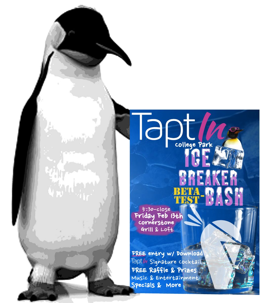 TaptInApp's tweet image. Come #GetTaptIn to the fun at the College Park Ice Breaker Bash! Friday 5:30pm - Close @ Cornerstone! #BreakCP