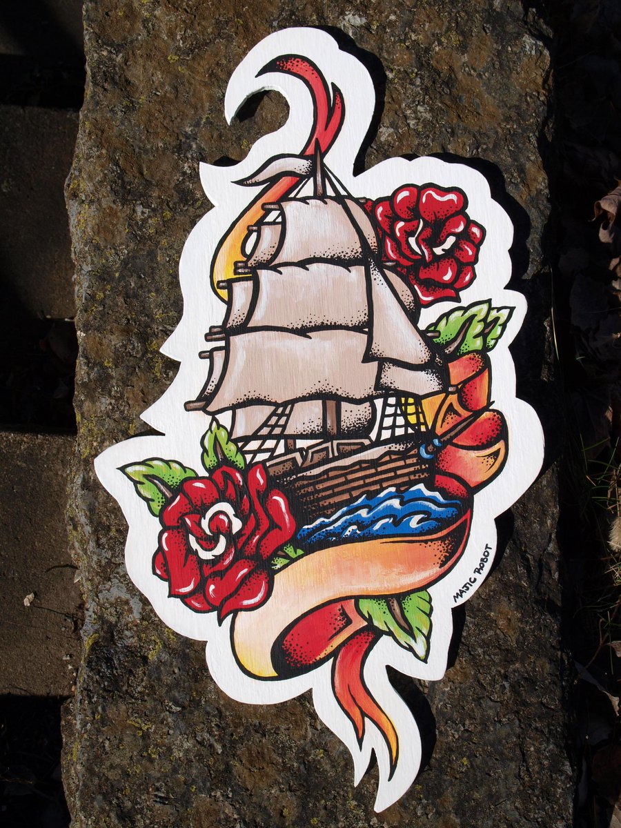 MajicRobot's tweet photo. #ship #tattoo #majicrobot #painting http://t.co/NTIraEOHMP