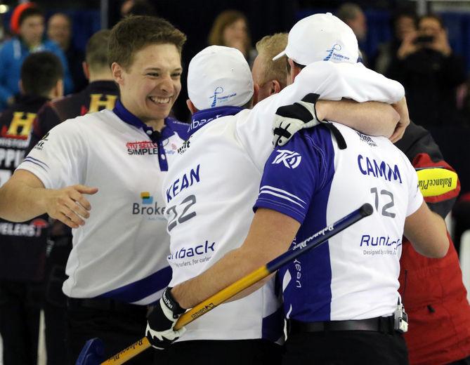 TeamKean's tweet photo. Some pictures of our celebration and the team receiving the Tankard trophy and Provincial Banner http://t.co/1RD0e7N7P8