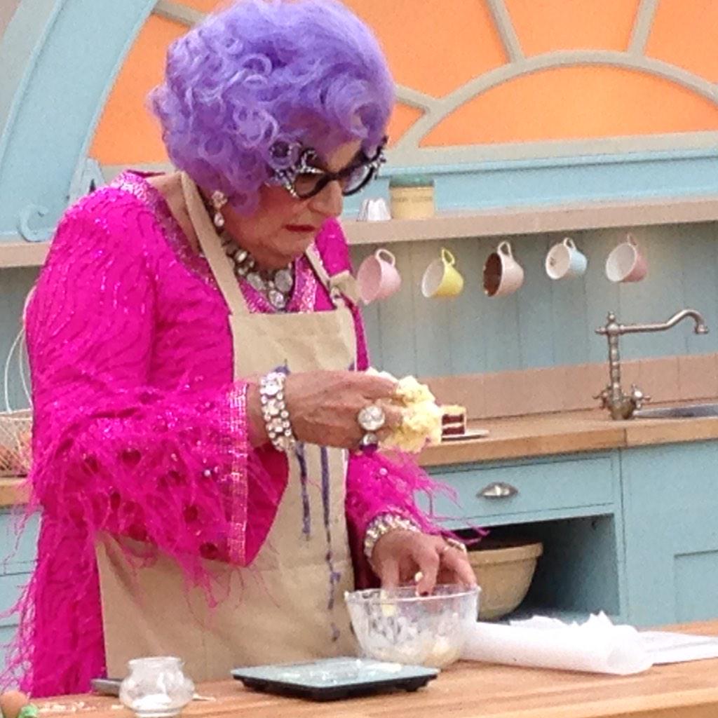 sportrelief's tweet photo. There is nothing like a Dame. 

#GBBOComicRelief 8pm tomorrow night on @BBCOne http://t.co/oTJVZyUwfE