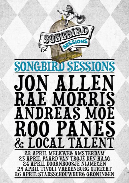 Jon Allen, Rae Morris, Andreas Moe en Roo Panes op tweede editie Songbird Sessions songbirdfestival.nl/nieuws/