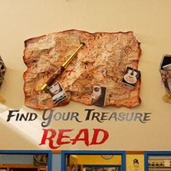 GraniteEdTech's tweet photo. Shout out to @Warren_Child @CyprusHS with their "Find your treasure: Read" theme! #literacypromotion http://t.co/4zggl32Fbk