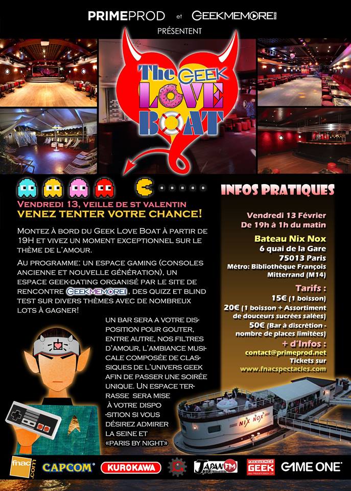 japan3xclusive's tweet photo. Tu fait quoi Vendredi 13? Il y a la "The Geek Love Boat"
https://t.co/RbT98kLezf
#primeprod @GeekmemoreFR @KuroTweet http://t.co/h1JSVkWxOz