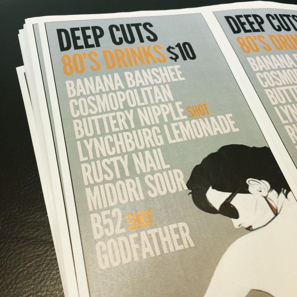 Totally 80's cocktail menu for #deepcuts tonight <a href="/TheChestnutClub/">The Chestnut Club</a>