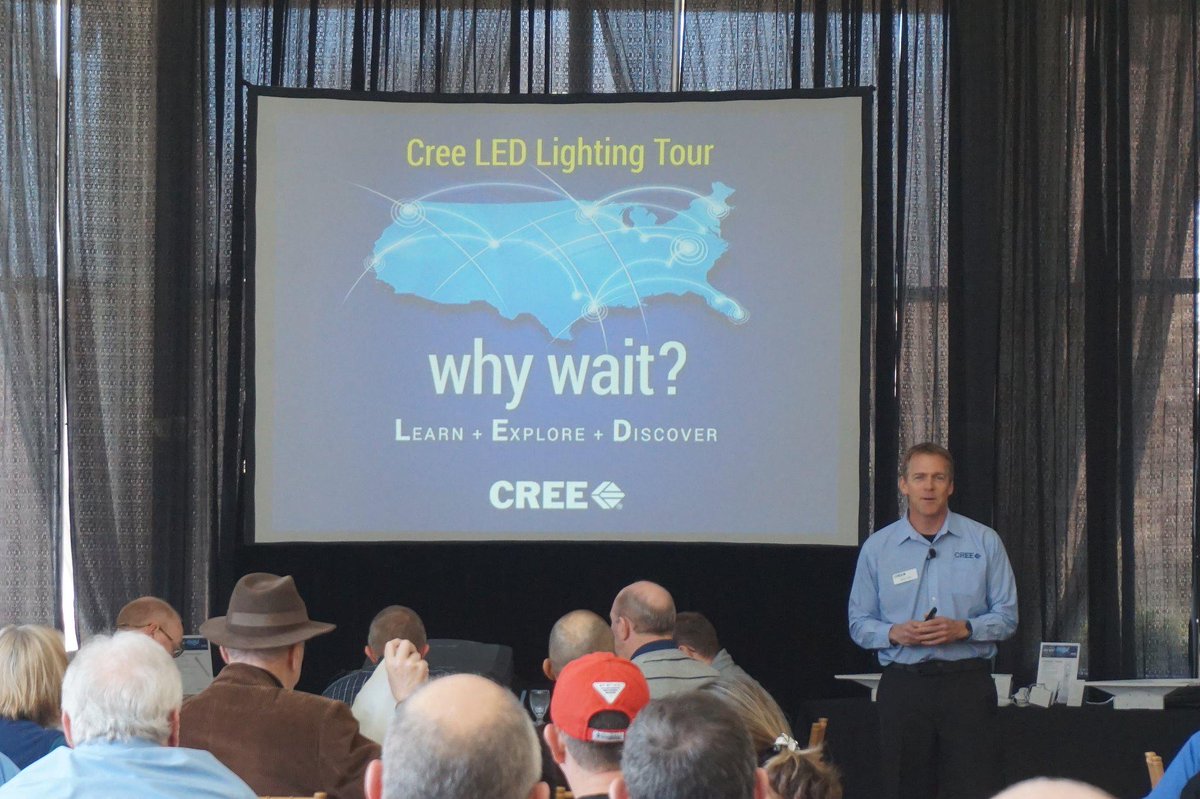 NextGenLtg's tweet image. Over 250 people attended the @Cree #WhyWait event in ATL last week. Great presentation by @Garytrott #ConvertNow