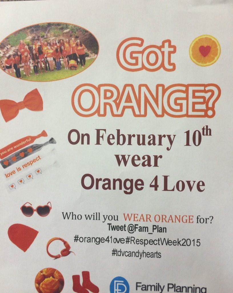 SafariStella's tweet photo. Don't forget to wear orange tomorrow for love is respect week! http://t.co/ZhUvMhLu19