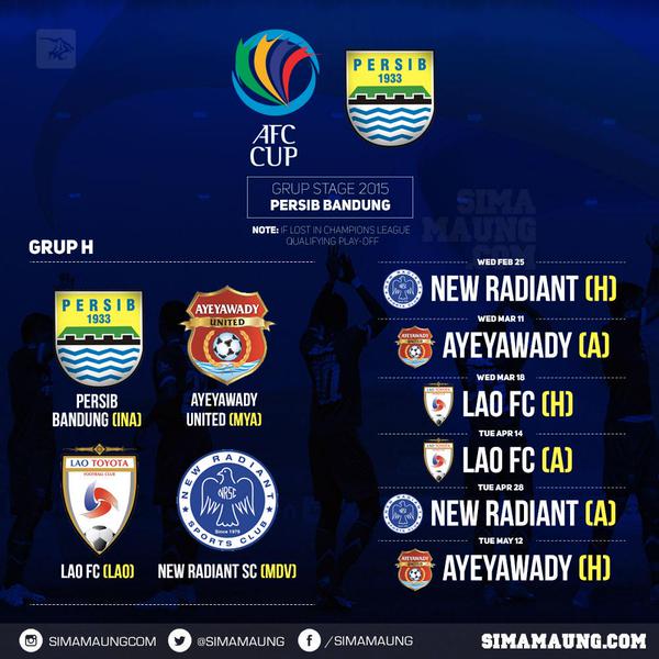 Jadwal Persib Bandung di AFC Cup 2015. #MaungGoesToAsia