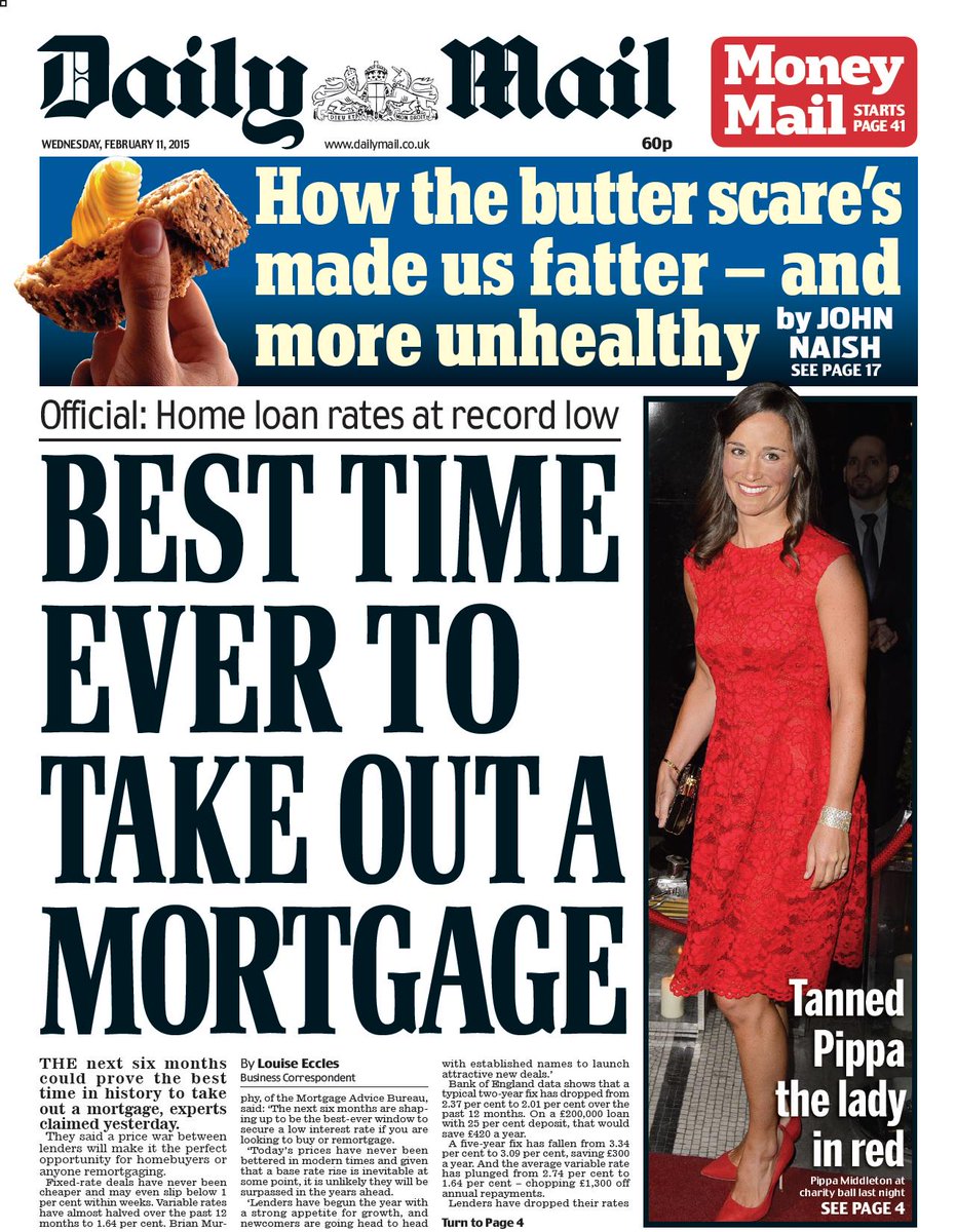 Wednesdays Daily Mail Best Time Ever To Take Out A Mortgage Via 