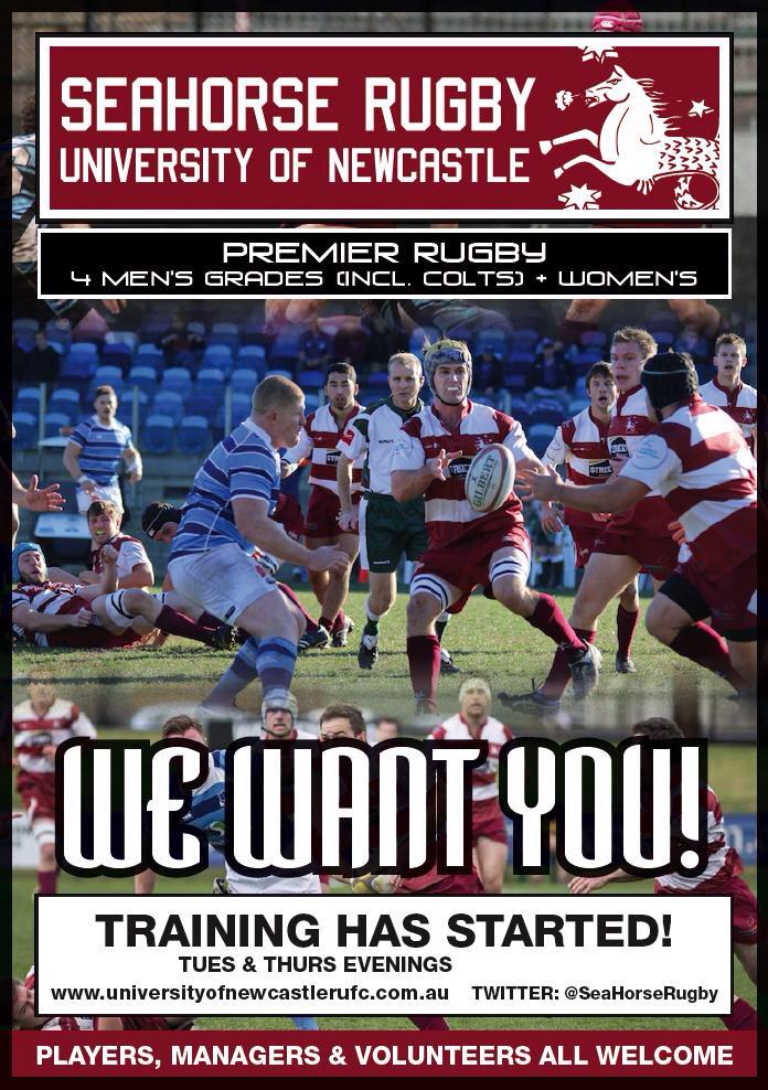 SeaHorseRugby's tweet photo. Students, alumni &amp; everyone else all welcome! @UoNStudents @NewcastleHRU @BarTVsports @TheForumFitness #seahorserugby http://t.co/QQPC7HCxH4