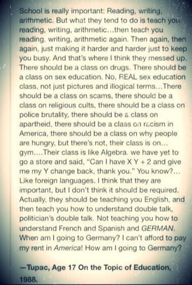 Tupac on education at 17