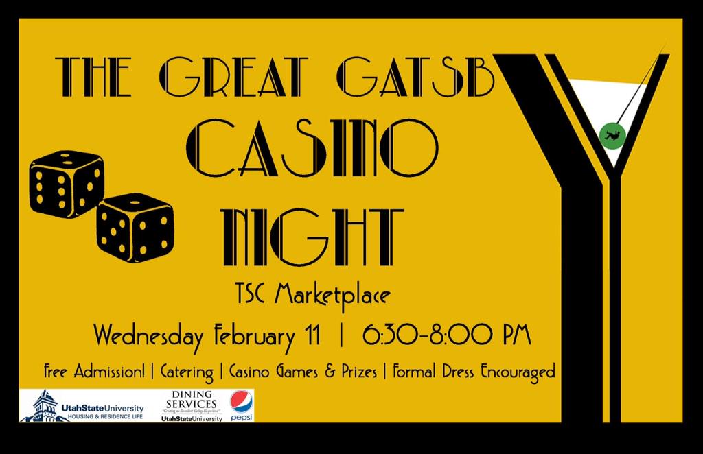 UtahStateLLC's tweet image. Casino Night is TOMORROW! Come for free food, pictures, and amazing prizes! 6:30-8 pm in the Marketplace
