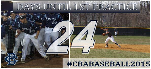 CBAColtsBASE's tweet photo. Senior infielder, #24, Matt D'Angelo reminds us that their are 24 Days until our 1st practice. #CBABaseball2015 http://t.co/dL8xzymaNz