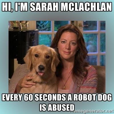shenrydev's tweet image. When do we get our first @SarahMcLachlan PSA about robot dog abuse? #firstmemories #baeday #ASPCACutestCouples