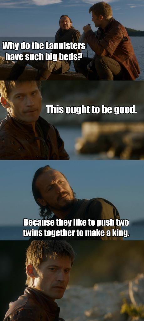 Prep2Survive86's tweet photo. "@JonSnowBastrd: Lannister jokes http://t.co/rREPuo5x86". Haha