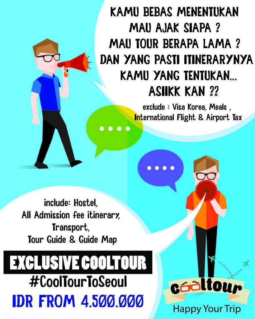 CoolTourProject's tweet photo. EXCLUSIVE #CoolTourToSeoul bebas nentuin itirenanry dan hari tour from IDR 4.500.000 https://t.co/YlDZMkgfFz">https://t.co/YlDZMkgfFz