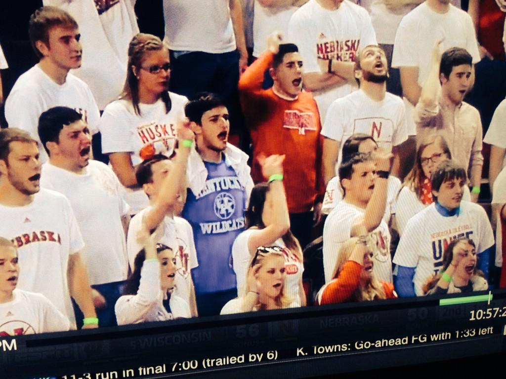 Shout out to UK fan wearing Blue in student section at Nebraska White Out RT <a href="/lahrUK/">k.p.Lahru Keshara</a>: