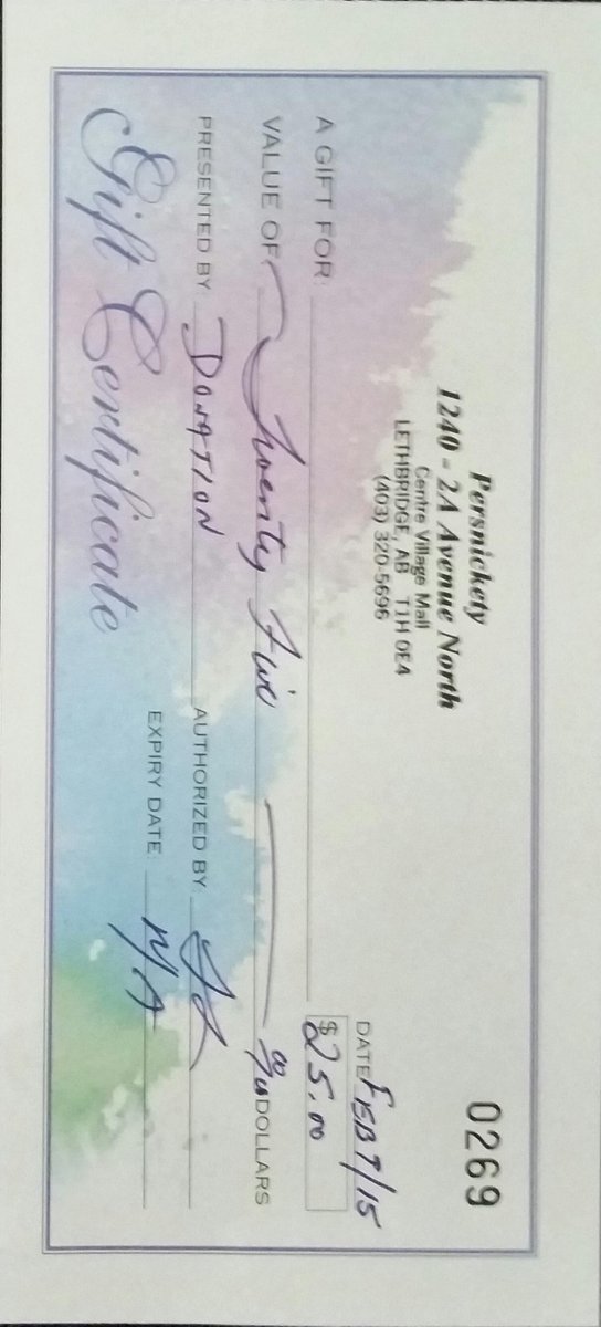 Thank you to Persnickety for providing us with a gift certificate for a door prize at the <a href="/Hometownstars/">Hometown Stars</a> Finale!