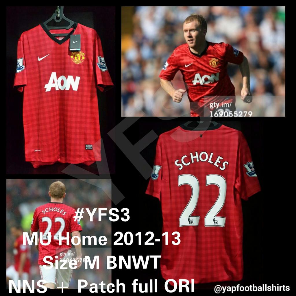yapfootball's tweet photo. #YFS3 MU Home 12-13 last season paul scholes MU legend Size M BNWT.. NNS dan Patch full ORI http://t.co/wHBEz7X75w