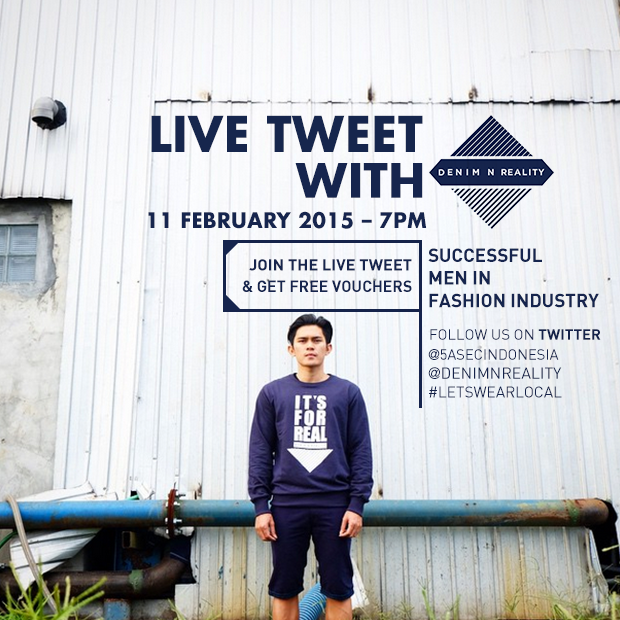 Hi! 30mnt lg kita akan ngobrol soal pria-pria sukses di dunia fashion bareng <a href="/DenimnReality/">DENIM N REALITY</a> Stay tune! #letswearlocal