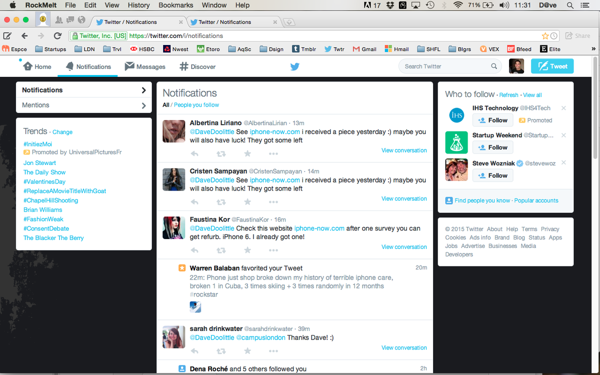 DaveDoolittle's tweet image. Wow, remind me not to tweet about my 1ph0ne again #spamattack