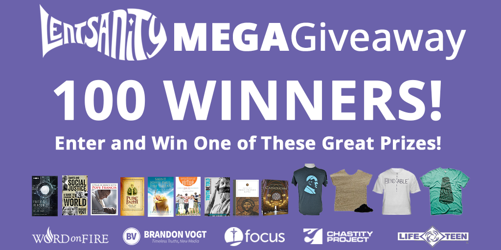 FOCUScatholic's tweet image. Will YOU be one of our 100 WINNERS? bit.ly/MEGAgiveaway