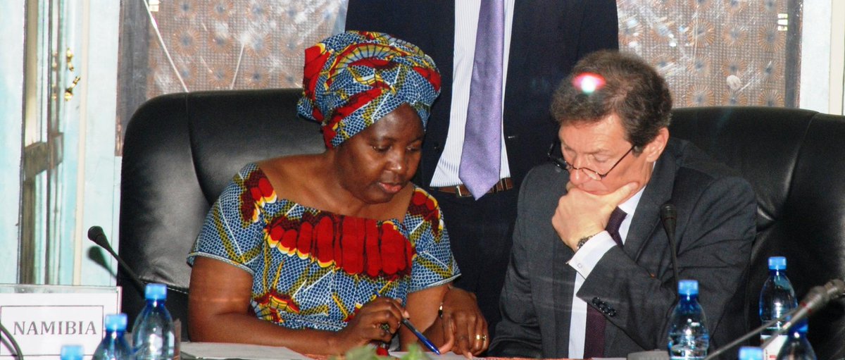 #AUPSC Chair, Amb Anne Mutelo #Namibia &amp; President of #EUPSC Amb. Walter Stevens, co-chair JointFieldMission to #Mali