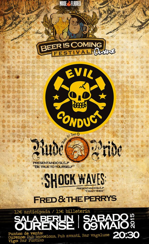 Entradas online de nuestros eventos en musikaze.com/beeriscoming @RudePride <a href="/ArkadaSocial/">ARKADA SOCIAL</a> <a href="/ShockWavesNa/">Shock Waves</a> <a href="/Noise_Flames/">Noise and Flames</a>