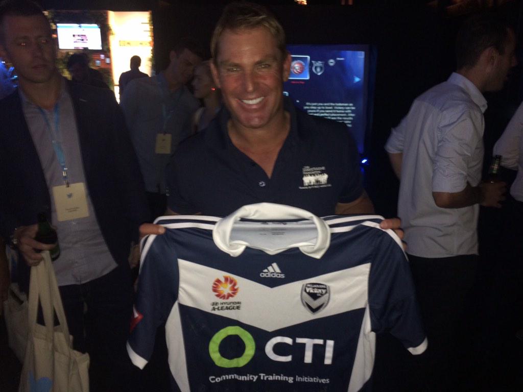 gomvfc's tweet photo. Sorry, @MelbourneCity. Game over. Thanks, @ShaneWarne! #10YearsProud #MVFC #AskShane @ALeague http://t.co/wGh00Nua69