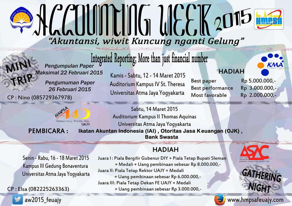 <a href="/HMPSA_UKDW/">HMPSA_UKDW</a> HMPSA FE UAJY proudly present:
Accounting Week 2015 | KMA-AAD-ASAC | 12-18 Maret 2015