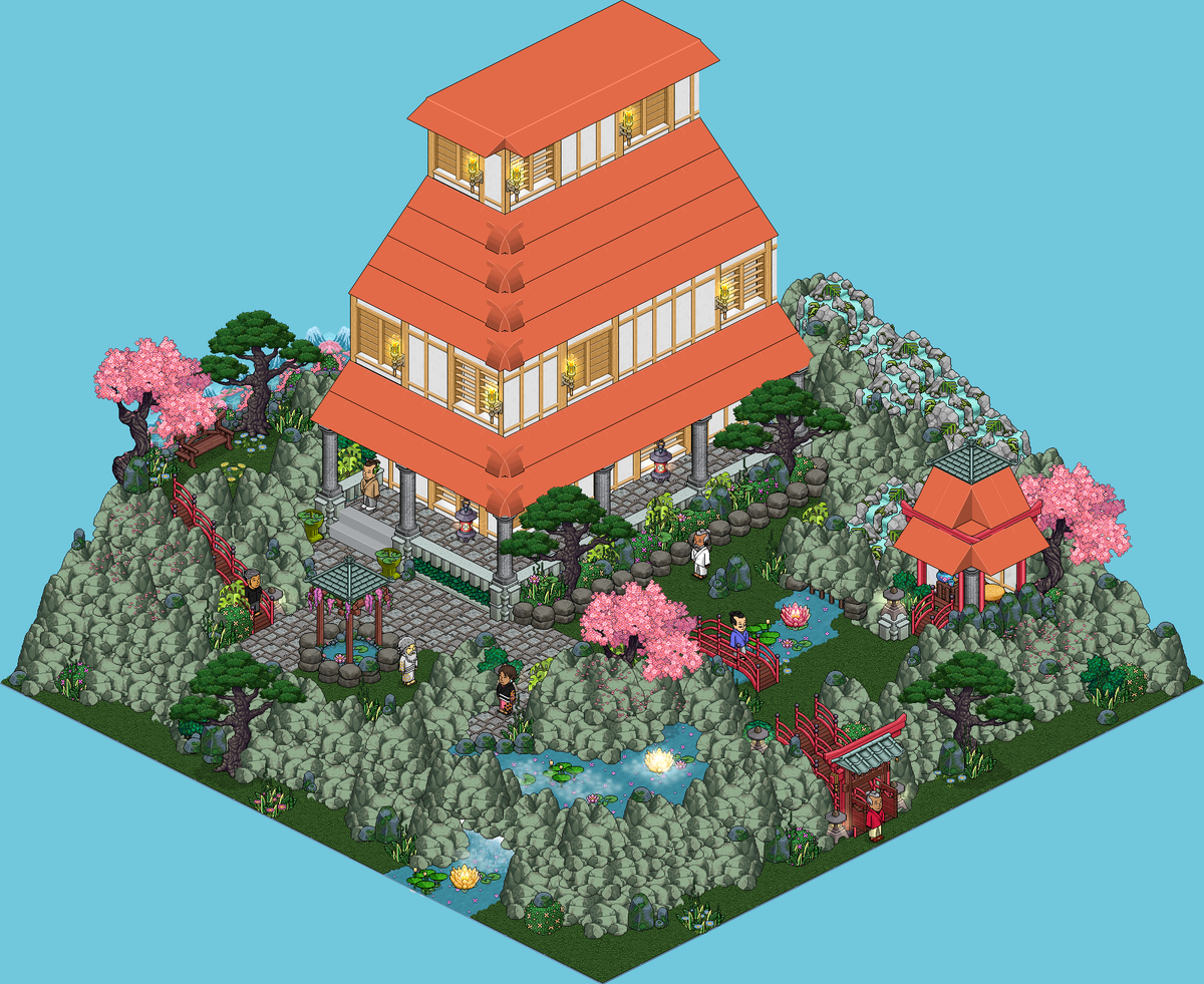 Et voilà notre appart concours " Jardin japonais " Zen attitude ! :D @KLoveYouDick  <a href="/HabboFR/">Habbo FR</a>