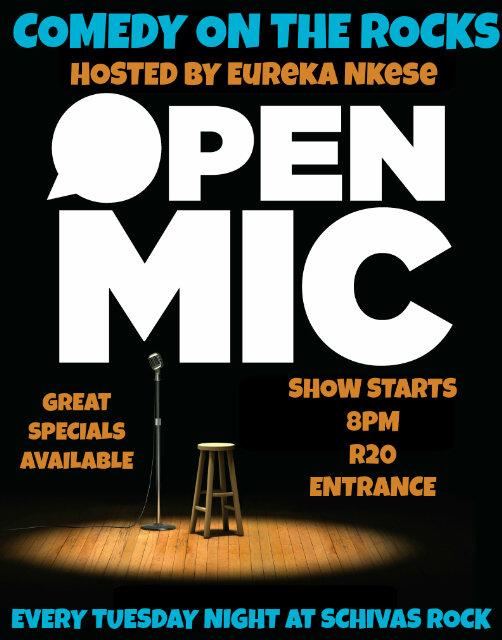 #ComedyOnTheRocks every Tuesday Starting on 24 February <a href="/SchivasRock/">Schivas Rock</a> have a Coke and Smile :)