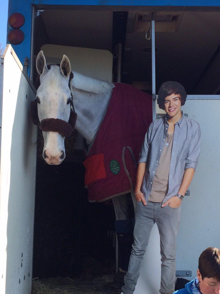 StylesOnTour's tweet photo. Quick lunch stop and give the horses some lovee ๐๐ #StylesOnTour @Harry_Styles http://t.co/gDUoDlCHOe