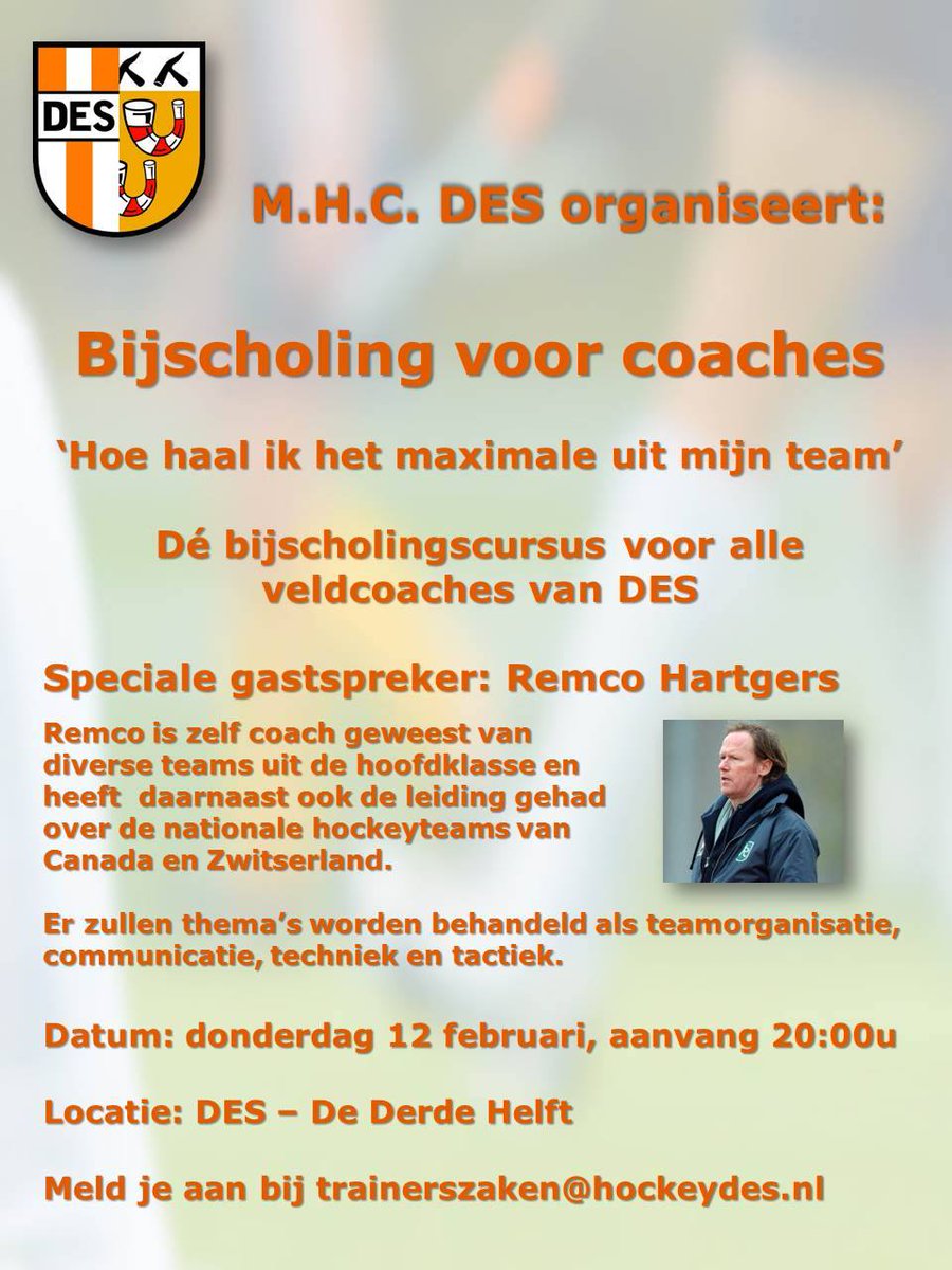 MHCDES's tweet image. Morgen is de speciale coachavond! Schrijf je nog snel in!