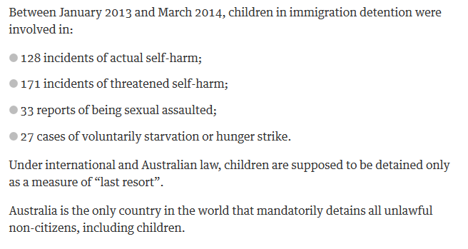 historyhomo's tweet photo. Australia's shame. Excerpt from @GuardianAus. #auspol http://t.co/vCukEl0xKG