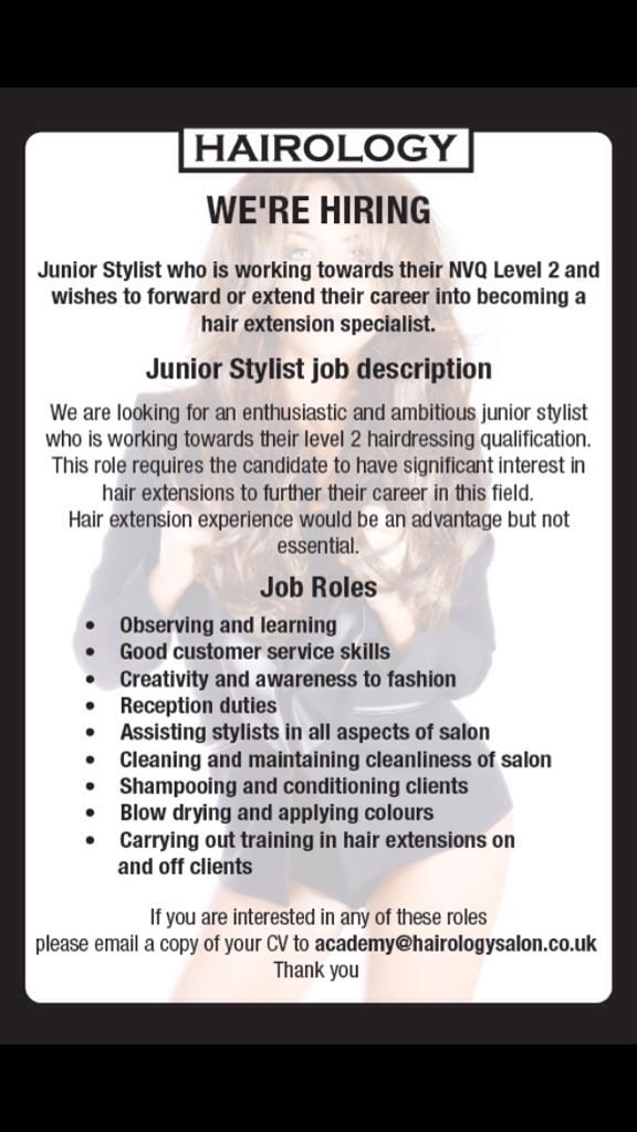 Hairology On Twitter We Re Hiring Ladies Job Opportunities For