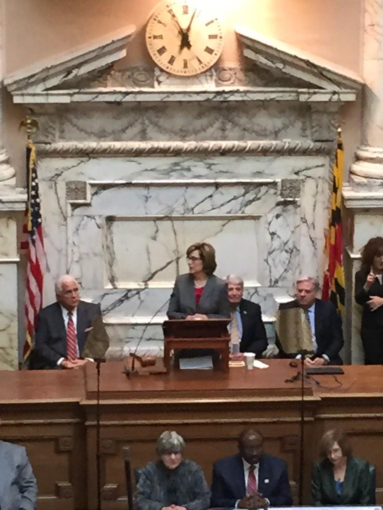 DebraGSchubert's tweet photo. An honor listening to Chief Judge Barbera's State of the Judiciary address at the State House! http://t.co/cNeuSpBAq7