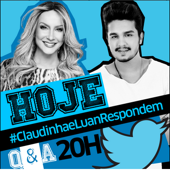 XBR's tweet photo. O carnaval já começou no Twitter! Hoje, às 20h, tem #ClaudinhaELuanRespondem. Siga @LuanSantana e @ClaudiaLeitte. http://t.co/WEmE5Mh1sk