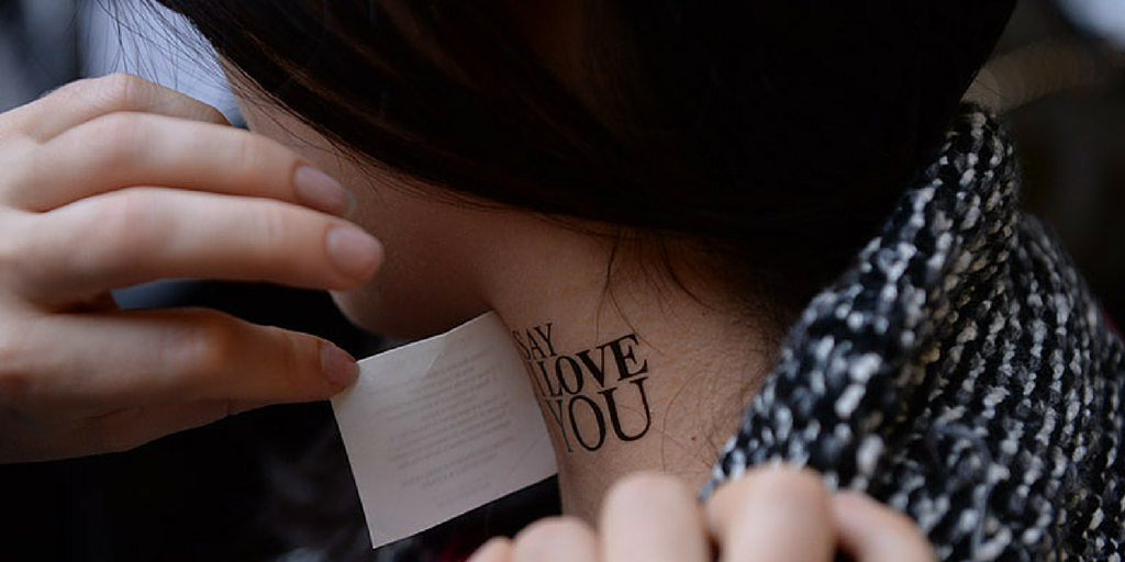 PremiereVision's tweet photo. / COMMUNITY / Get yourself tattooed with our manifesto campaign messages! @DCERTATTOO #PVSS16 http://t.co/iLhJmn7XVJ