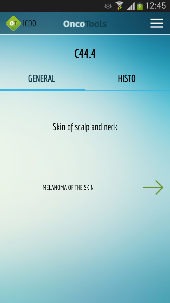 oncotoolsapp's tweet image. Do you want to know with which histologies is related a ICDO? Find it in #OncoTools #Android bit.ly/16tgRlW