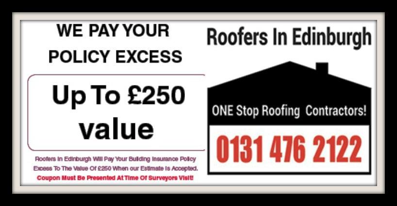 We Pay Your Policy Excess! Need To Claim On Your Buildings Insurance ? CALL Roofers In #Edinburgh 0131 476 2122