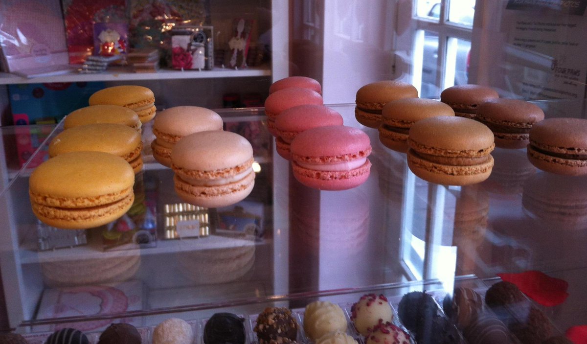 cupcake_bedford's tweet photo. New! Fabulous French macarons in vanilla, chocolate, coffee, lemon &amp; strawberry. Must haves for Valentine's Day gifts http://t.co/iQCvV9PqXC
