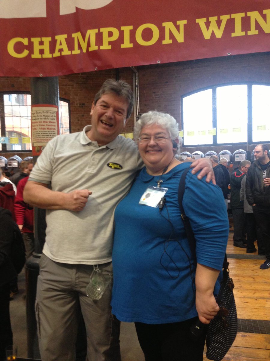 Dickie Bird, Elland Brewery celebrates CAMRA's Winter Beer of Britain with NWAF organiser Gillian Hough