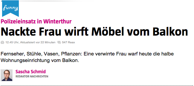 KasparIsler's tweet photo. geistig verwirrte menschen in not sind "funny", findet der @blickamabend. http://t.co/lnxR12EVJZ